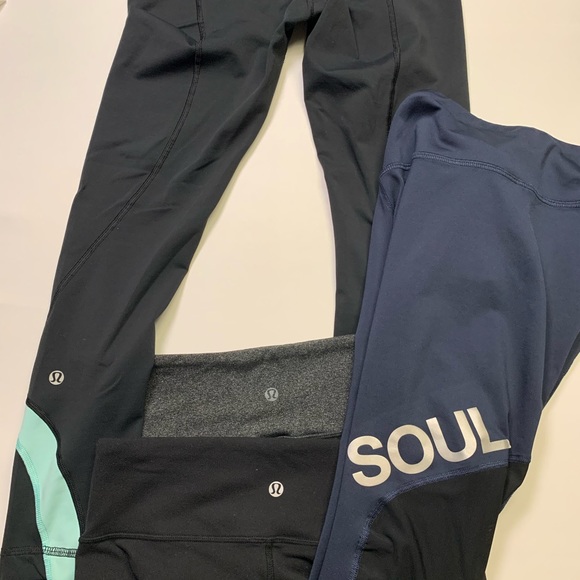 lululemon athletica Pants - 4 crop leggings/tights 3 Lululemon + 1 SoulCycle